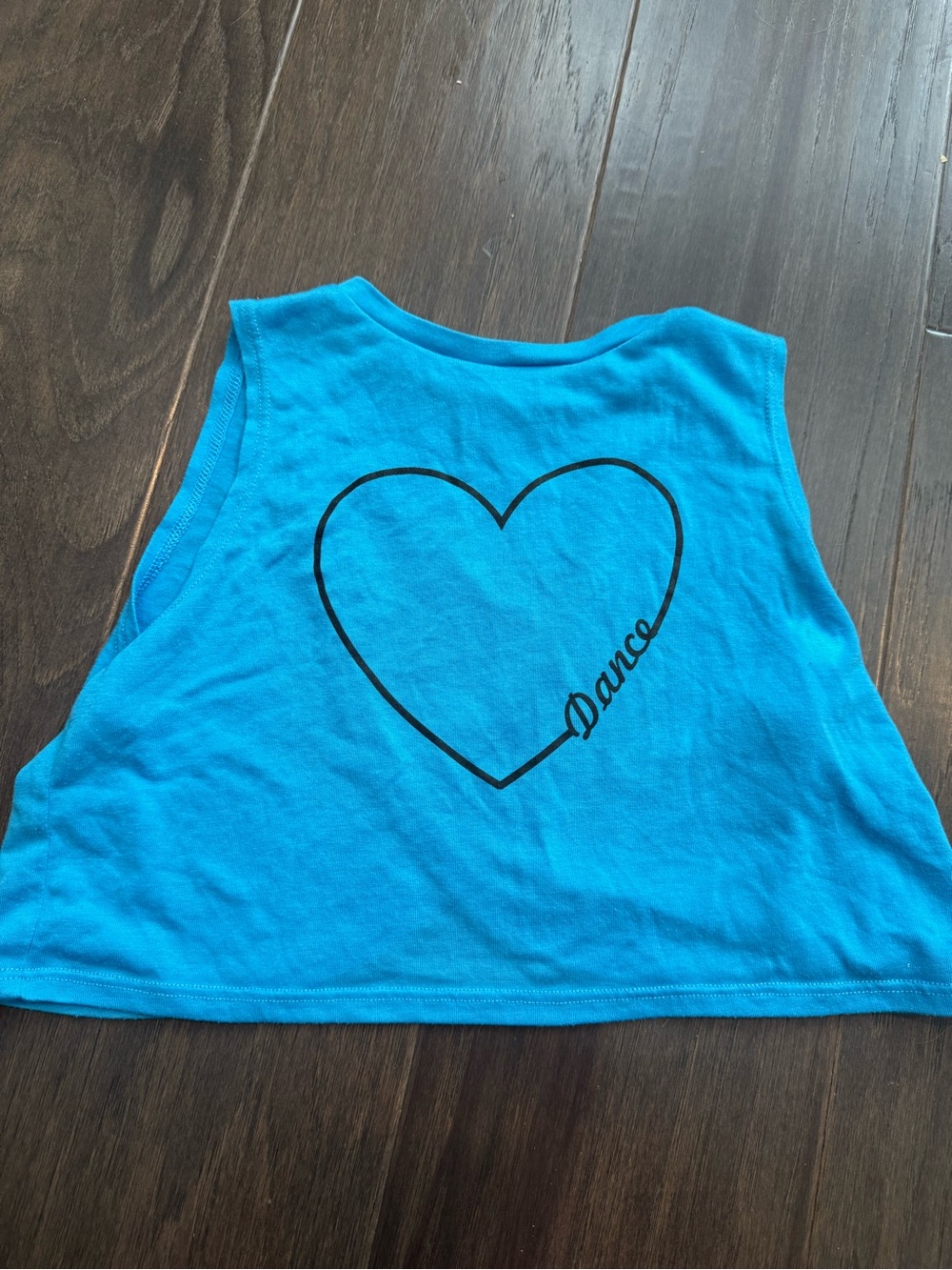 Kids Blue Dance Heart Crop Tank Top